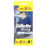 Gillette Blue 3 Smooth Einwegrasierer Männer mit Feuchtigkeitsstreifen für Hautschutz, 6 Rasierer