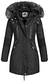 Geographical Norway Damen Jacke Winterparka Coracle/Coraly XL-Fellkapuze Black M