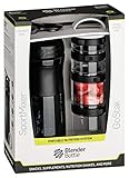 BlenderBottle Combo Pak - Sportmixer Shaker 820 ml Fassungsvermögen und GoStak Starter 4Pak mit Henkel in einer attraktiver Geschenkverpackung, schwarz