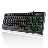 G076 Gaming Tastatur 90 Tasten Mini Tastatur RGB klein LED Gaming Tastaturen 25 Tasten Anti-Ghosting Kompaktes PC Design für Gamer, PC, Bussiness, QWERTZ Layout