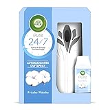 Air Wick Freshmatic Max – Starter-Set mit Gerät und 1 PURE Nachfüller – Batteriebetrieben – Duft: Frische Wäsche – 1 x 250 ml Nachfüller + Gerät in weiß