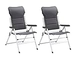 2er-Set Campingstuhl Novara, in 7 Positionen verstellbar, Anthrazit; Campart Travel CH-0596