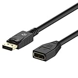 Rankie Verbindungskabel Displayport Stecker auf Buchse Verlängerungskabel, 1,8m, Schwarz
