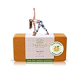 TREEVIO® - Yogablock 100% Naturkork - Yoga Block für Anfänger und Fortgeschrittene - Yogaklotz für Yoga, Fitness und Pilates - Yogablock Kork ökologisch nachhaltig - 1x Yoga Block