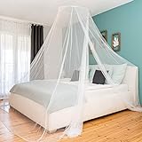 MELTIMAX® Moskitonetz | hochwertiges XXL Reise Mückennetz | inkl. extra Zubehör | ideal für Doppelbetten | praktischer Aufhängering für Beleuchtung | 360 mesh