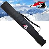 F2 Skitasche Classic für 1 Paar Alpinski mit Stöcken große Transporttasche 1 Pair Ski Ausrüstung mit Tragegurt Schwarz ~yx