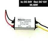 DC 24 V auf 12 V Step Down Konverter Reduzierregler 4 A 48 W Netzteil Adapter für Auto Auto LKW Fahrzeug Boot Solaranlage usw. (akzeptieren DC15–40 V Eingänge)