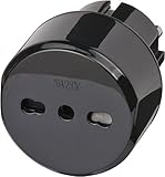 Brennenstuhl Reisestecker / Reiseadapter (Reise-Steckdosenadapter für: Euro Steckdose und Italien Stecker) schwarz