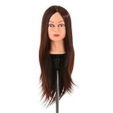 Anself 24' Übungskopf Haar Frisuren Trainingskopf Dummy Köpfe für Friseure mit Halter