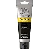 Winsor & Newton 2131337 Galeria Acrylfarbe, hohe Pigmentierung, lichtecht, buttrige Konsistenz, 120ml Tube, lampenschwarz