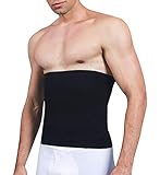 SLIMBELLE Taillenformer Herren Taillenmieder Figurformende Bauchbinde Gürtel Bauchgürtel Body Shaper Shapewear Taille Slimming Korsett Kompression Unterwäsche in schwarz o. weiß (Schwarz, L)