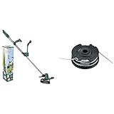 Bosch Home and Garden 06008C1D01 0 600 8C1 D01 Bosch Rasentrimmer UniversalGrassCut 18 (ohne Akku, 18 Volt System, im Karton), 18 V, Grün & Home and Garden F016800351 Ersatz-Trimmerfaden, schwarz