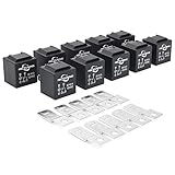 MICTUNING DC 12V 30/40 Amp 5 Pin SPDT Relais für Auto Zusatzscheinwerfer Ersatzrelais 10 Pack