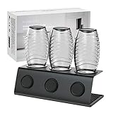 Homegoo Edelstahl Flaschenhalter kompatibel mit Sodastream Flaschen Abtropfhalter 3 er - Abtropfständer für Sodastream Crystal und Emil Flaschen, Abtropfgestell SodaStream Flaschenhalter