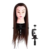 Cocoarm 24 Zoll Übungskopf Salon Friseur Trainingsköpfe Synthetische Haare Modell Kopf Mit Halter Für DIY Haare Frisuren Friseur Praxis
