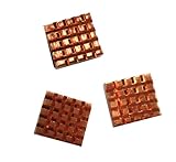 com-four® 3X Passiv Kühlkörper aus Kupfer für Raspberry Pi Modell A + B und Pi 2, 3, 4 - Passivkühlung zum Aufkleben 12 x 13 mm (03 Stück - 3 Kupfer)
