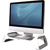 Fellowes Monitorständer für Home Office, für Monitore bis 5,5 kg, modernes Design, weiß-grau