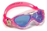 Aqua Sphere Schwimmbrille Vista Kinder Taucherbrille Blaue Gläser, Rosa/Weiß, One Size