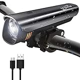 IZUKU Fahrradlicht LED StVZO Zugelassen Fahrradbeleuchtung mit Wasserdicht USB Wiederaufladbare Fahrradlichter Frontlicht mit Samsung Li-ion-Akku Blendfreie Frontlichter Fahrradlampe Frontscheinwerfer