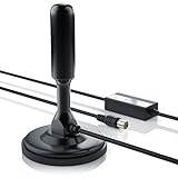 CSL- aktive DVB-T DVB-T2 HD Antenne - Digitale HDTV-Stabantenne Zimmerantenne Verstärkerantenne - inkl. USB-Netzteil 5V 0,5A - hohe Empfangsleistung bis zu 30dB - 470-862MHz UHF