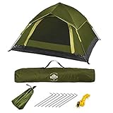 Lumaland Outdoor leichtes Pop Up Wurfzelt 3 Personen Zelt Camping Festival etc. 210 x 190 x 110 cm robust Grün