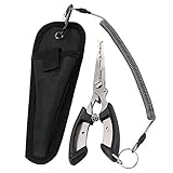 TOPIND Multifunktions-H1-Angelzange aus Edelstahl, mit Umhängeband, Angelwerkzeug-Set