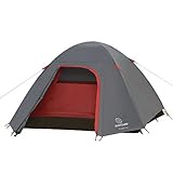 JUSTCAMP Campingzelt Flint 3.5, 3-4 Personen Kuppelzelt, Leicht, Kompakt, 3,84 kg - grau, Festival, Urlaub