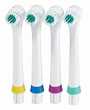 Original Ersatzzahnbürsten für Elektrische Zahnbürsten AEG 5622 5623 Ersatzköpfe Ersatzbürsten Zahnpflege Professional (Aufsteckbürsten, 4 Stück, farblich markiert)