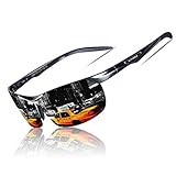 KITHDIA Sonnenbrille Herren Polarisierte Sportbrille Fahrerbrille Al-Mg Metall Rechteckig Rahme S6502