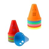 MagiDeal 24 Stü Lustige Ausdrücke Design Inline Rollschuh Skateboard Cones Pile Cup Slalom