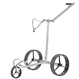 tour-made Haicaddy® HC7S Travel PRO Edelstahl Lithium Elektro Golftrolley - mit elektronischer Bergabfahrbremse (Rahmen gerade)