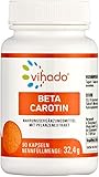 Vihado Beta Carotin Kapseln hochdosiert – pflanzliches Nahrungsergänzungsmittel mit Beta Carotin aus Karotten-Exktrakt – Carotinoide ohne künstliche Zusatzstoffe – 90 Kapseln