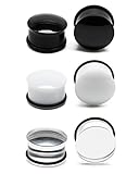 FECTAS 3 Paar Single Flared Piercing Plug Set Acryl Flesh Ohr Tunnel Expander Piercing Schmuck (4-20mm)