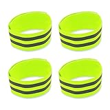 Labewin Reflektierende Armbänder Reflektierende Lauf-Armbänder Hohe Sichtbarkeit Elastische Knöchelbänder Sicherheitsausrüstung für Radfahren Laufen Joggen Laufen für Kinder und Erwachsene (4er-Set)