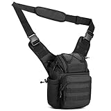 BAIGIO Taktisch Umhängetasche Herren Militär Kamera Schultertasche Wasserdicht Messenger Bag für Arbeit Reise Outdoor Sport (Schwarz)