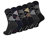 6 Paar Herrensocken Karo Muster Baumwolle Herren Socken Kariert - 25349 (43-46, 6 Paar | Farbmix)