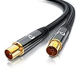 CSL - 5m HDTV Antennenkabel mit Braiding - Koax Stecker zu Koax Kupplung - 135Db 75 Ohm – DVB-T und DVB-T2 DVB-C DVB-S DVB-S2 Radio UKW DAB