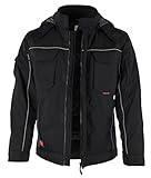 QUALITEX PRO-Winterjacke Arbeitsjacke Stehkragen mit Klett -verschieden Farben (Schwarz, S)