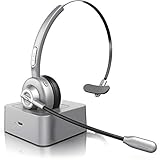 CSL - Bluetooth Headset mit Ladestation - Mono PC Headset mit Mikrofon - USB Ladeport - Multipoint - Rauschunterdrückung - leicht - freisprechen - Chat Callcenter Meetings - PC Tablet Smartphone