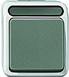 Merten MEG3156-8029 1polig Taster mit N-Klemme, Wechsel 1-polig, lichtgrau, AQUASTAR
