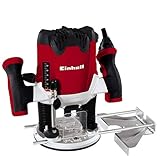 Einhell Oberfräse TE-RO 1255 E (1200 W, Spannzange Ø 6 und 8 mm, 55 mm Hubhöhe, elektronische Drehzahlregulierung, Spindelarretierung, einfacher Werkzeugwechsel)