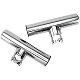 FreeTec 2× Edelstahl Angelrutenhalter Rotierbar Rutenhalter für Rails 25mm bis 32mm