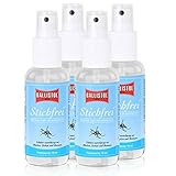 Ballistol Stichfrei Mücken- und Zeckenschutz 10 ml Pumpspray - Schützt zuverlässig vor Mücken, Zecken und Bremsen (4er Pack)