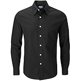 Charles Wilson Langärmliges Freizeithemd (Small, Plain Black)