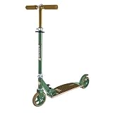 Streetsurfing Scooter City Kicker mit Ahornholz-Deck, 145 mm Räder, grün-braun