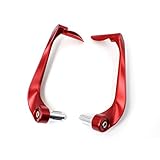 CNC Aluminium Motorrad Bremse Kupplungshebel Schutz Lever Guard für 22mm Lenker, hebelschutz motorrad Kupplungshebel Schutz Bremshebel Schutz für Superbike Dirt Bike ATV Nakebike Farbe Rot