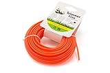 vhbw Mähfaden Trimmerfaden mit 3mm Durchmesser für Rasentrimmer Motorsense - 15 Meter, Orange, Nylon, widerstandsfähig - Rasentrimmerfaden Ersatzfaden