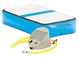 AirTrack Factory AirBlock Aufblasbarer Turnblock Tumblingblock Trainingsblock Trainigsmatte Sportblock Gymnatikblock mit Fußpumpe (Blau)