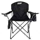 Coleman Tragbarer Camping Quad Stuhl mit 4 Dosen Kühler, Herren, Quad-Stuhl, 2000020267, Schwarz , Roomy seat: 24'