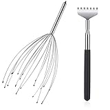 Kopfmassage, QTTO Kopfmassage Spinne mit 20 Fühler, Kopfmassagegerät, Kopfkrauler für Perfekte Entspannung, Rückenkratzer aus Hochwertigem, Wellness Geschenk für Kopfmassage und Rückenmassage